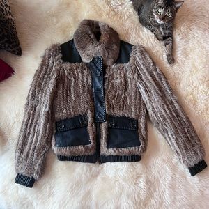Mackage leather and rabbit fur jacket.